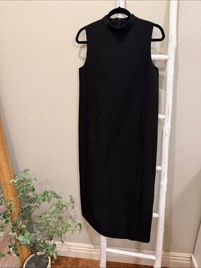 ZARA Sleeveless Black Mock Neck Maxi Dress -